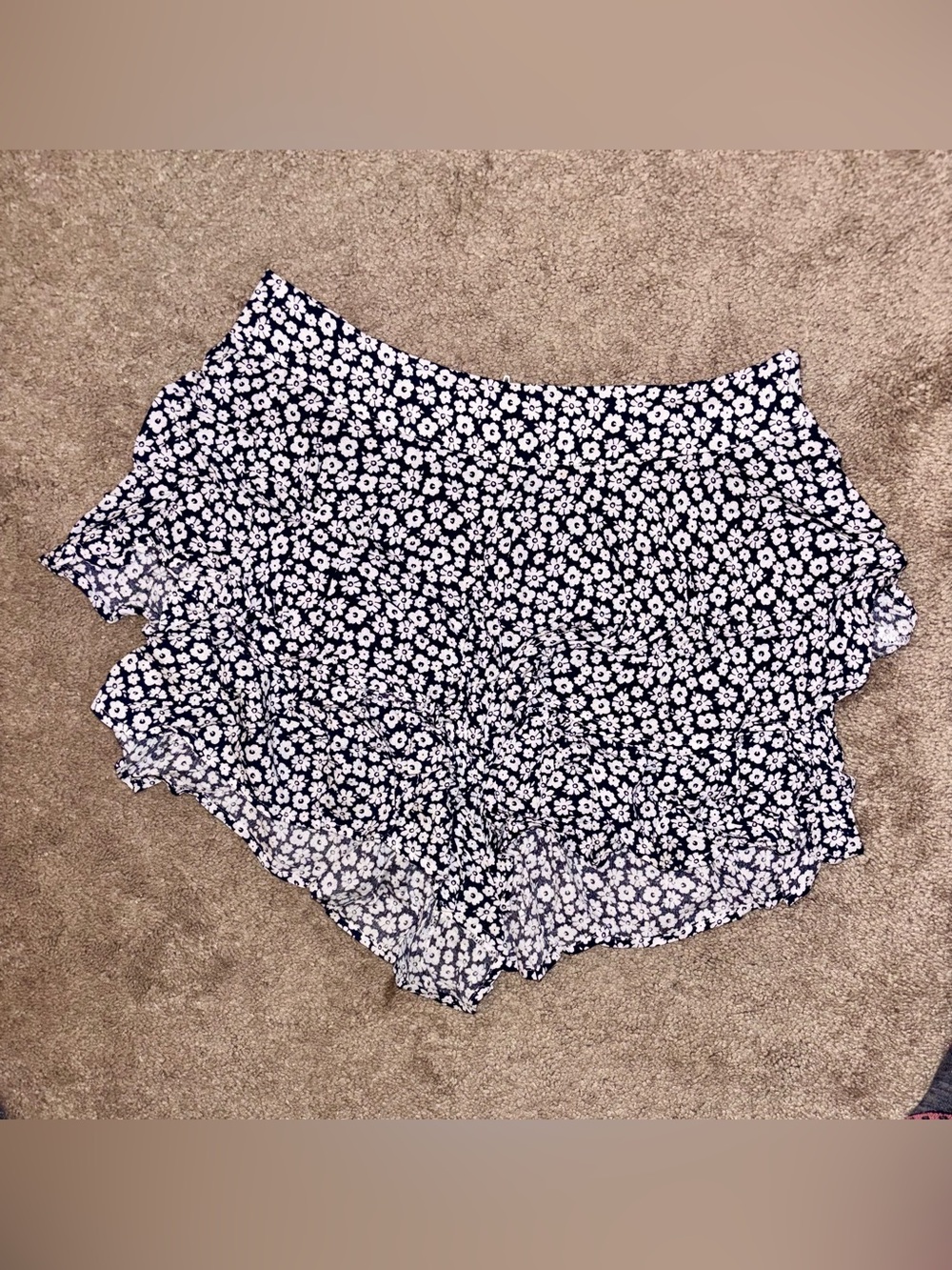 Altar'd State Navy & White Floral Print Shorts